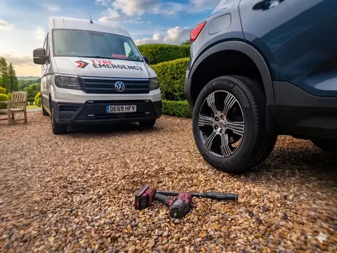 Fitting a new tyre on a customer’s car